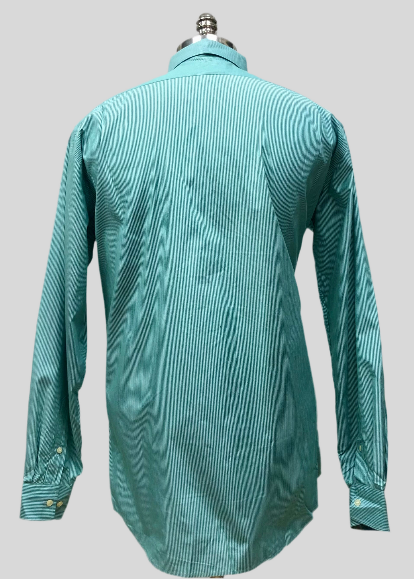 Camisa Lacoste 🐊 con patron de rayas finas en verde y blanco Talla L Entalle Regular