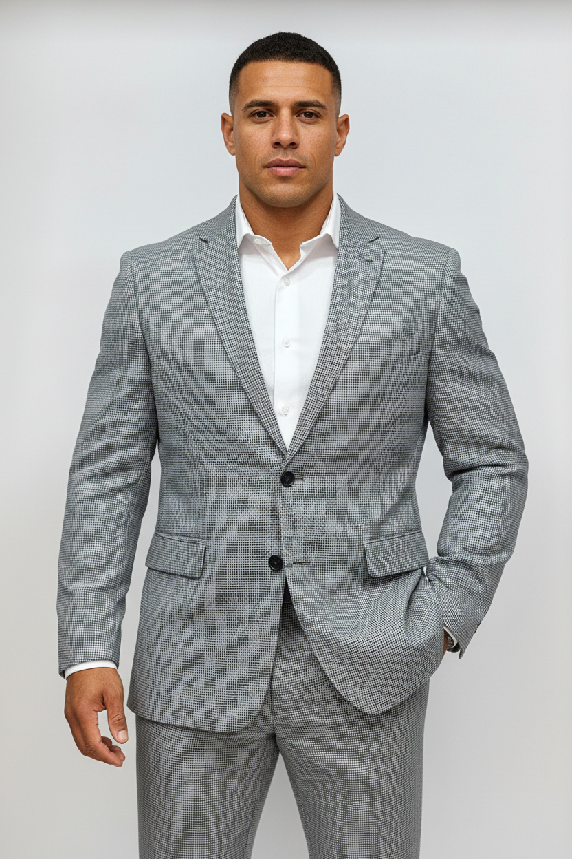 Chaqueta Blazer Tommy Hilfiger 🇺🇸 de corte regular en tonos blancos y grises Talla Large (40R)