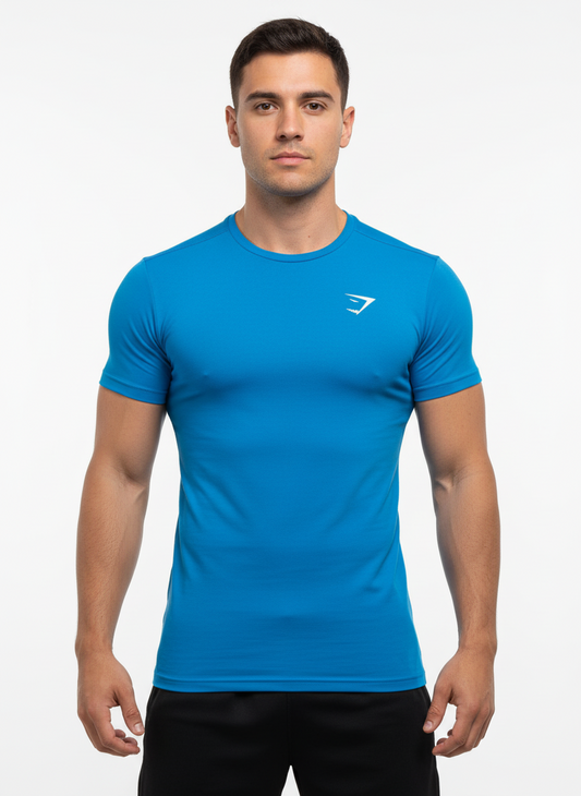 Camiseta de entrenamiento cuello redondo Gymshark 🏋🏽 color azul claro manga corta Talla S