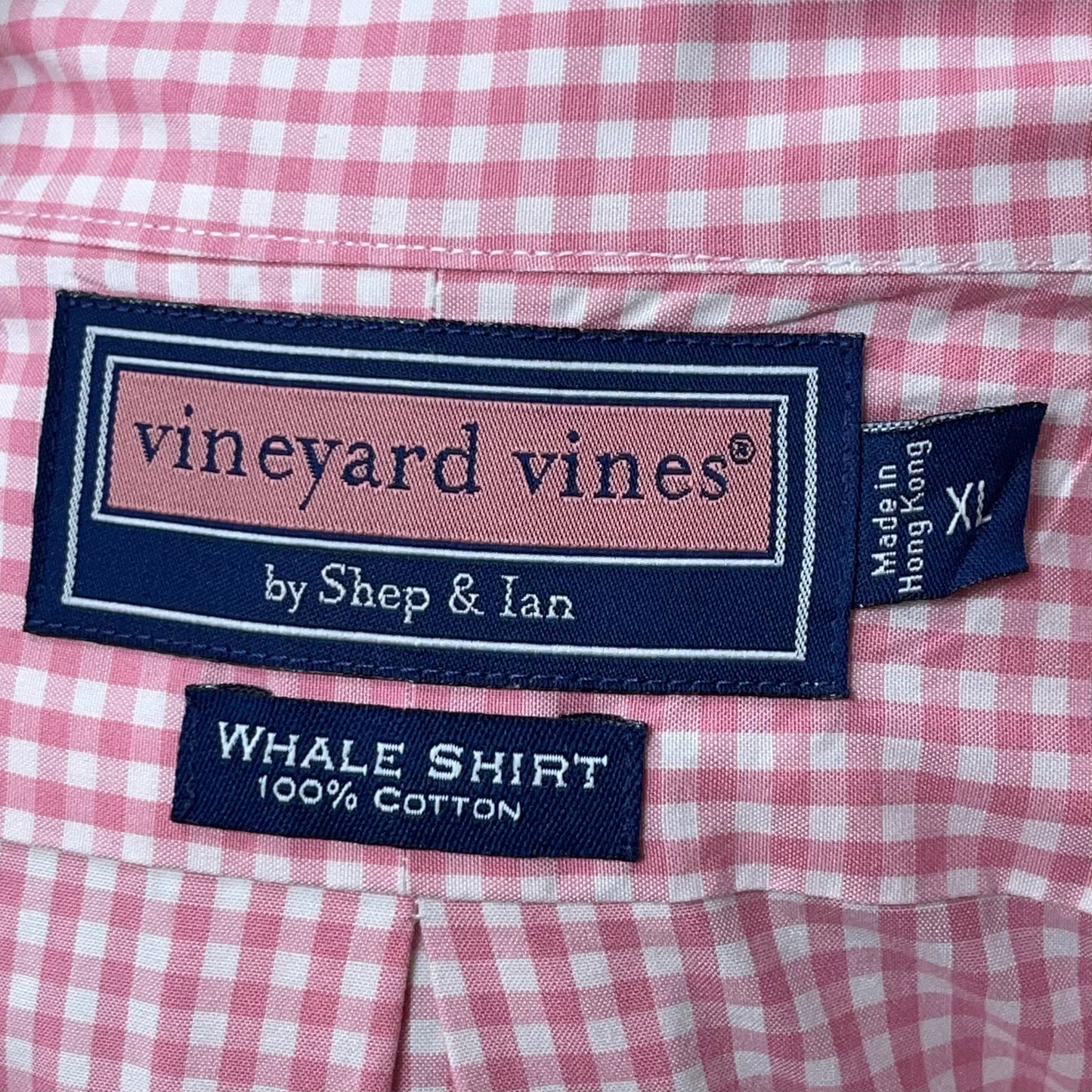 Camisa de cuadros Vineyard Vines 🐳 de cuadros gingham en color rosado y blanco Talla XXL Entalle Regular