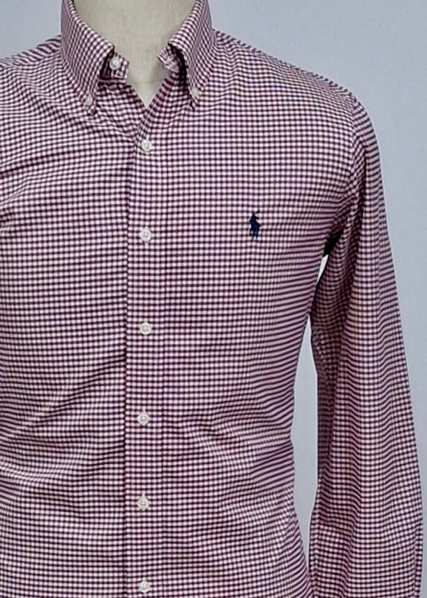 Camisa Polo Ralph Lauren 🏇🏼 Performance con patron de cuadros gingham rojo y blanco Talla L Entalle Clásico