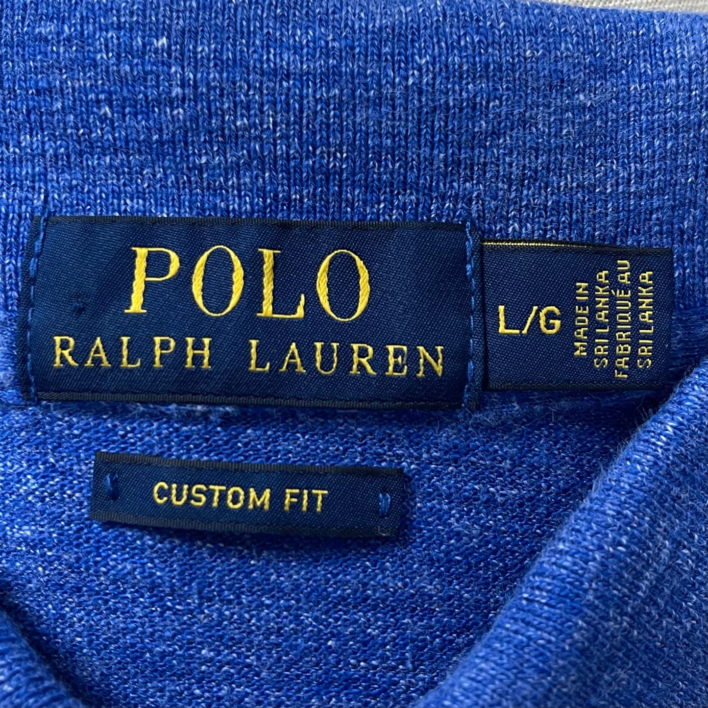 Camiseta Polo Ralph Lauren 🏇🏼 color azul y logo amarillo Talla L Entalle Custom Fit