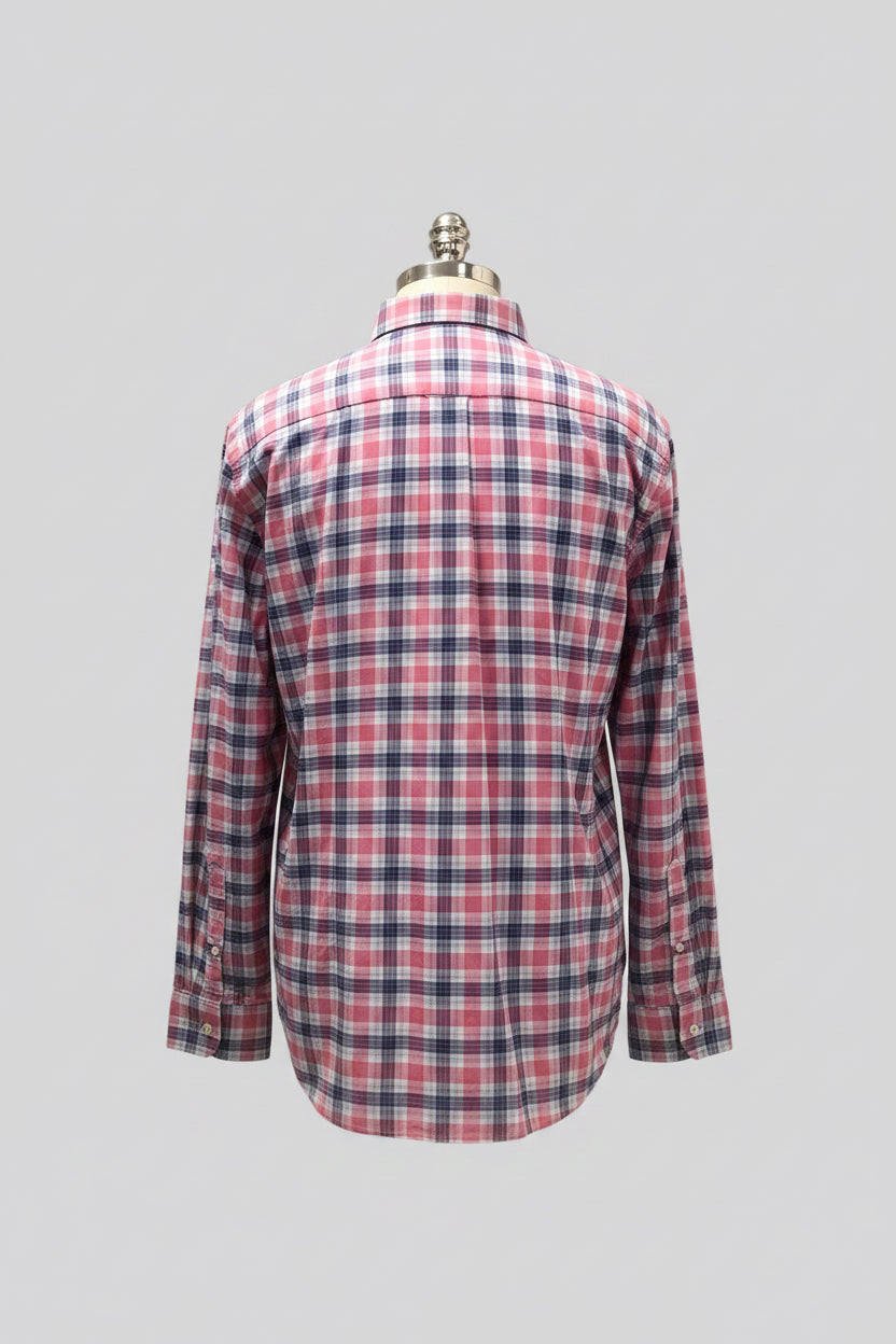 Camisa de botones Vineyard Vines 🐳 color blanco de cuadros en color rosado y azul Talla L Entalle Regular
