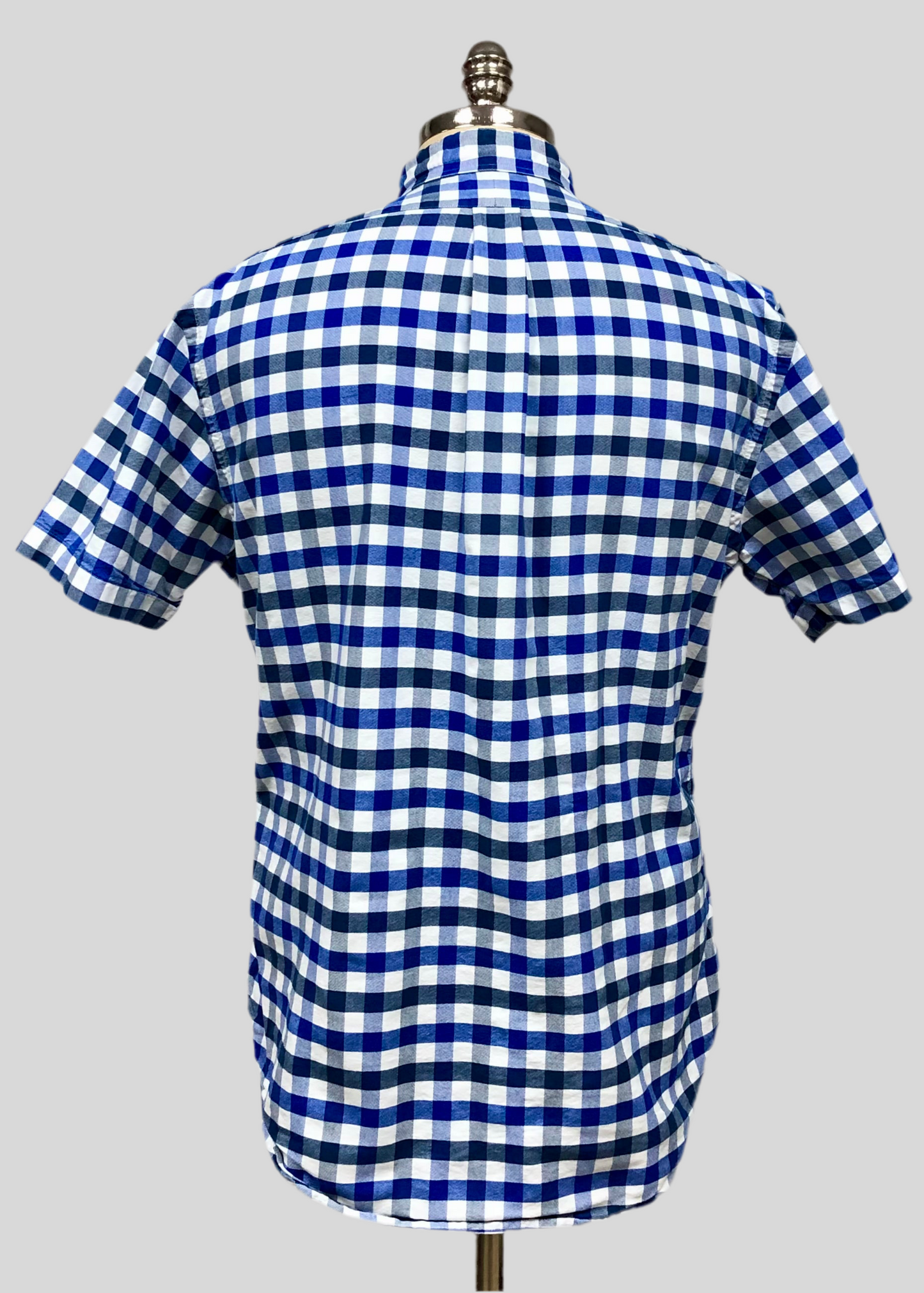 Camisa Polo Ralph Lauren 🏇🏼 Oxford blanca con patron de cuadros en color verde oscuro y azul Talla L Entalle Regular