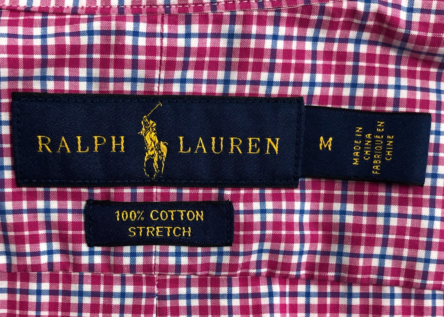 Camisa Polo Ralph Lauren 🏇🏼 con patron de cuadros rojo, azul y blanco Talla M Entalle Regular