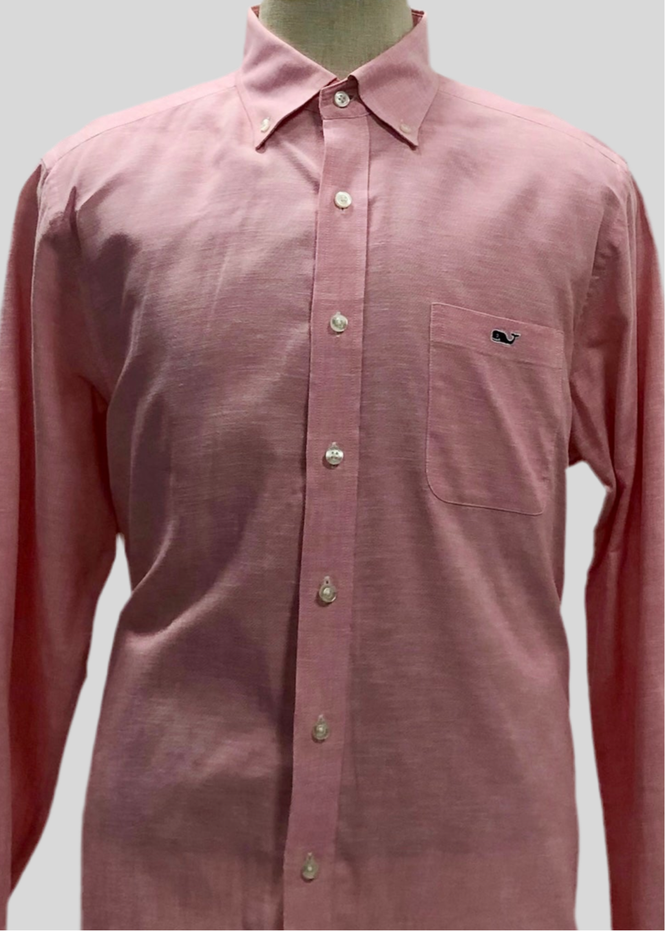 Camisa de botones Vineyard Vines 🐳 Oxford Color salmón Talla L Entalle Slim Fit