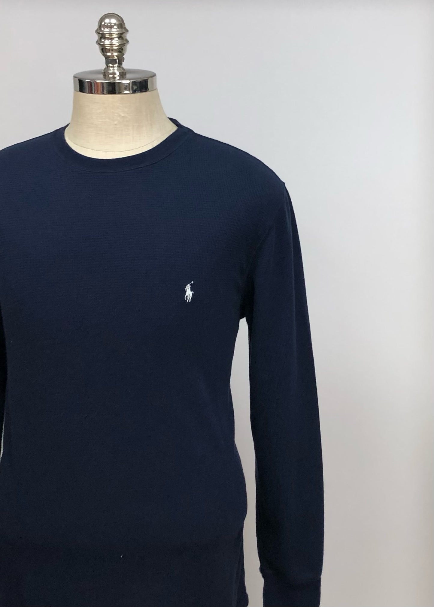 Camiseta cuello redondo Polo Ralph Lauren 🏇🏼 Waffle color azul navy manga larga Talla L