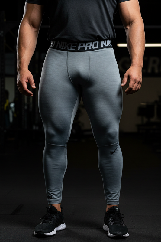 Malla de entrenamiento licra Nike ✔️ Pro Dri-FIT para hombre en Color gris cintura negro Talla XL