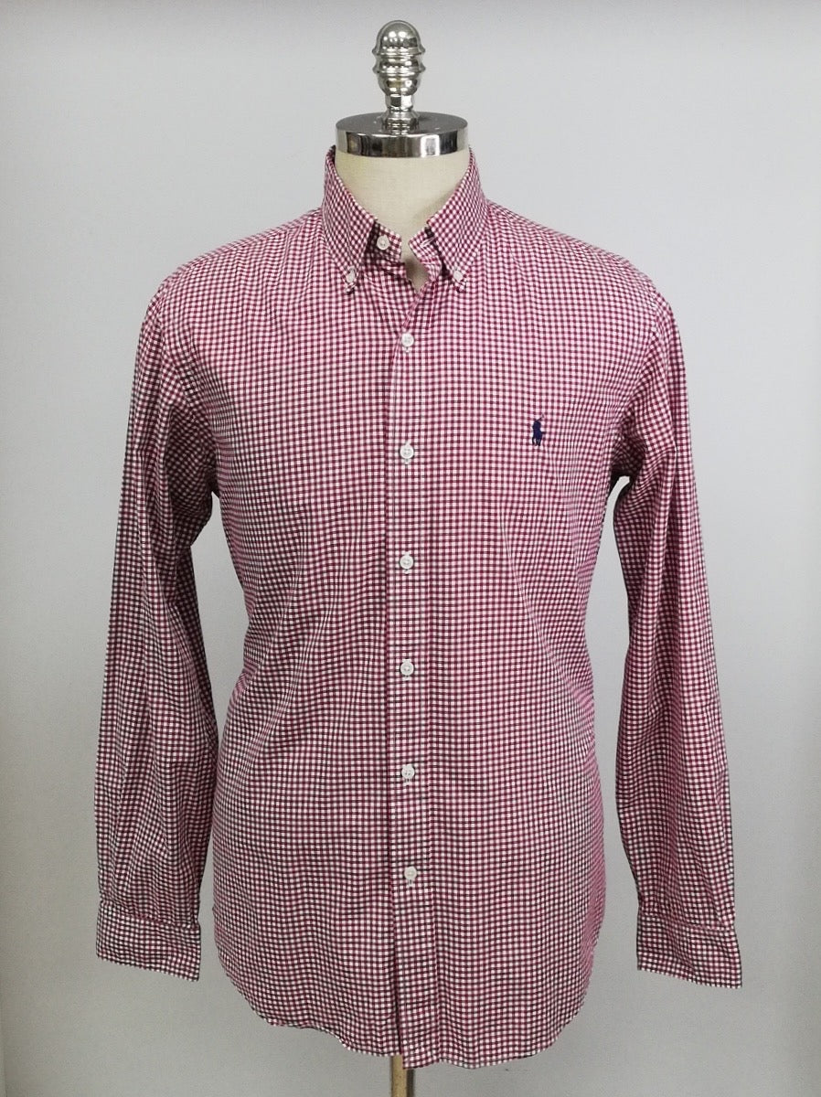 Camisa Polo Ralph Lauren 🏇🏼 con patron de cuadros gingham rojo y blanco Talla M Entalle Clásico