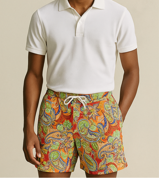 Short de baño Polo Ralph Lauren 🏇🏼 multicolor con diseño paisley talla L