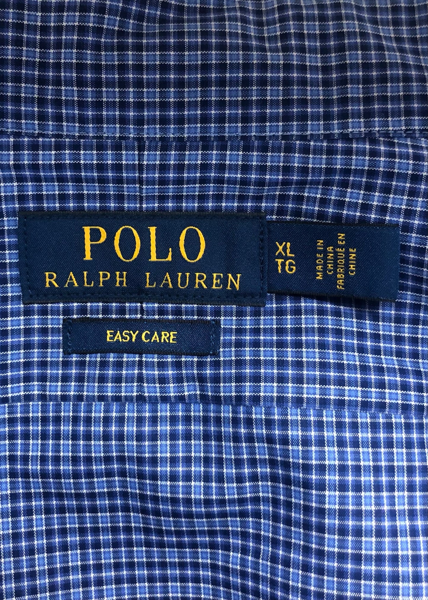 Camisa de botones Polo Ralph Lauren 🏇🏼 color azul de cuadros en color azul navy Talla XL Entalle Regular