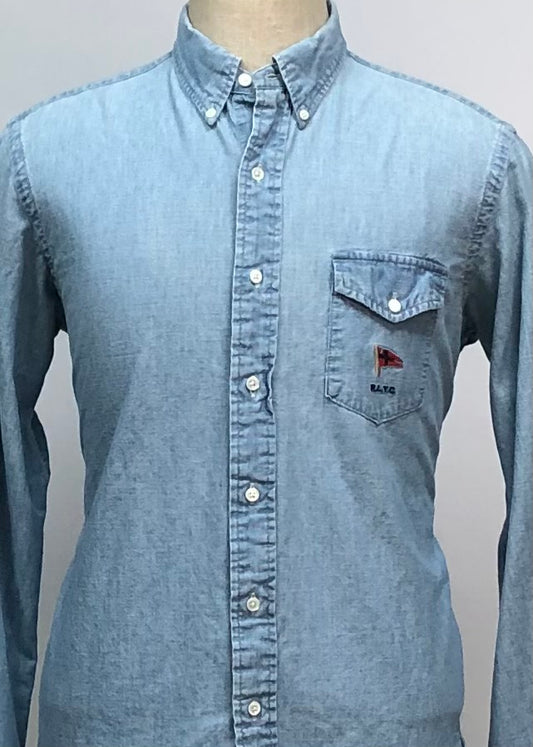 Camisa de botones Polo Ralph Lauren 🏇🏼 de jeans en color celeste con diseño de bolsillo Talla L Entalle Regular