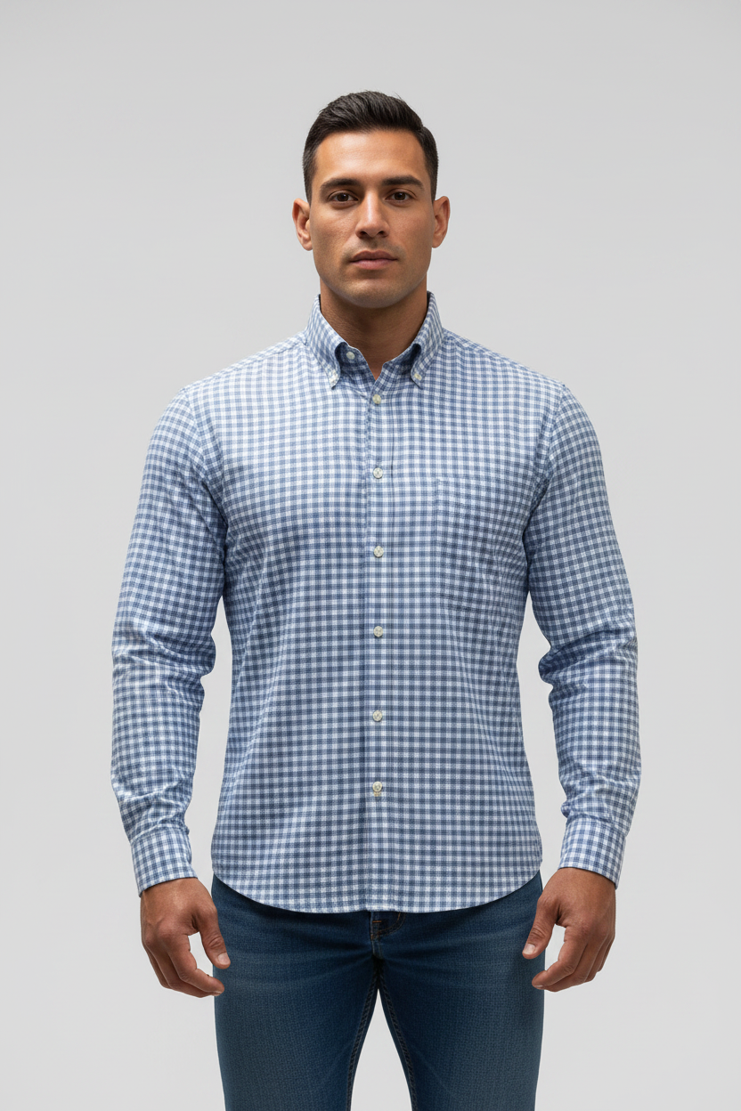 Camisa Polo Ralph Lauren 🏇🏼 de cuadros azul, rosado y blanco Talla M Entalle Regular