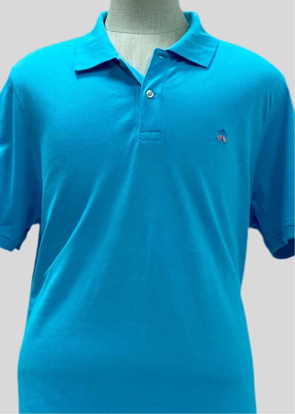Camiseta Polo Brooks Brothers 🐑 color turquesa intenso Talla XXL Entalle Slim Fit