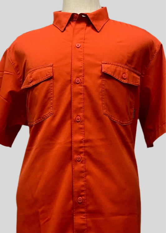 Camisa Columbia 🔹color naranja intenso con Omni Shade Manga corta Talla XL