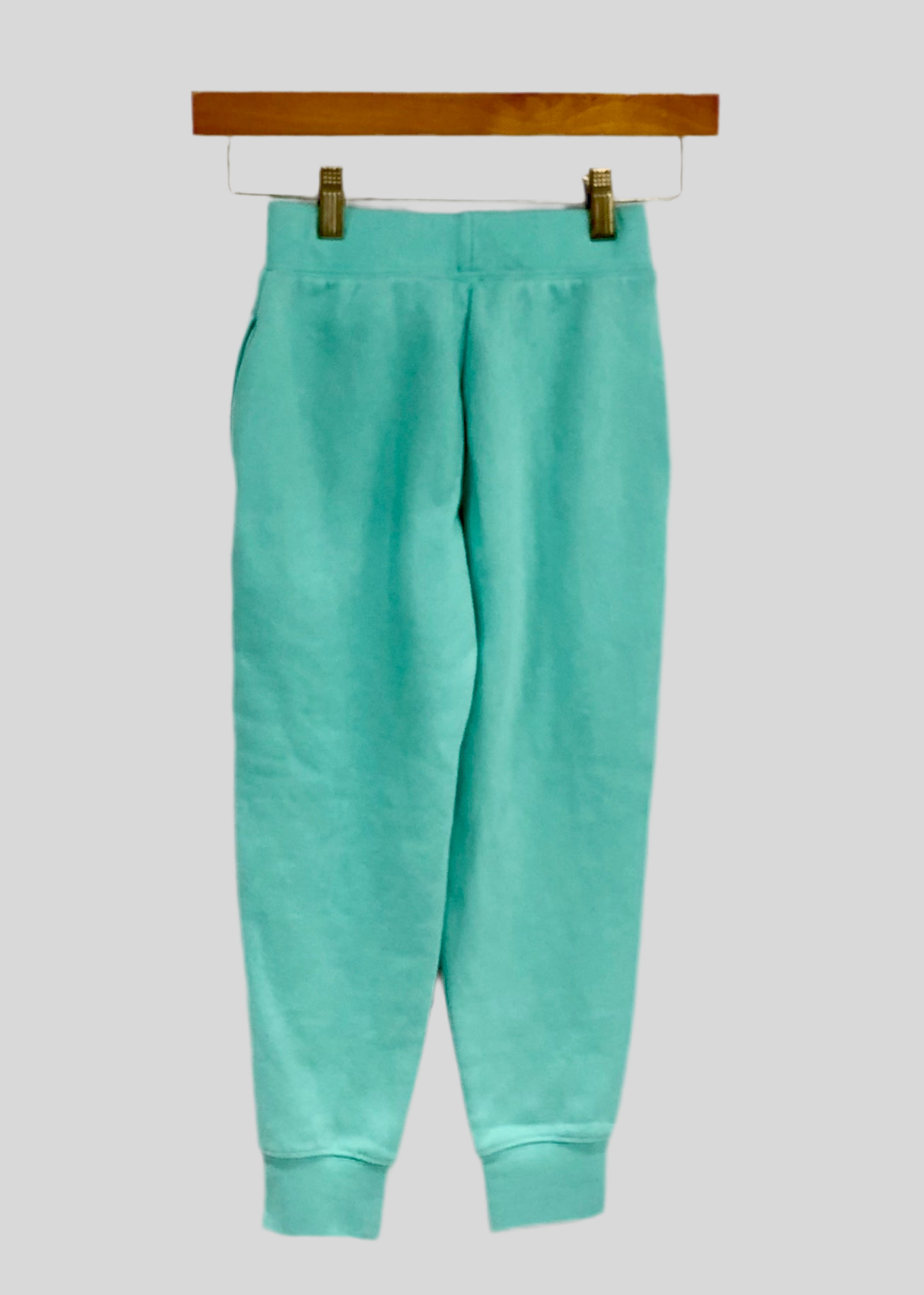 Pantalon Jogger de niña Polo Ralph Lauren 🏇 color turquesa con logo en plateado Talla 7