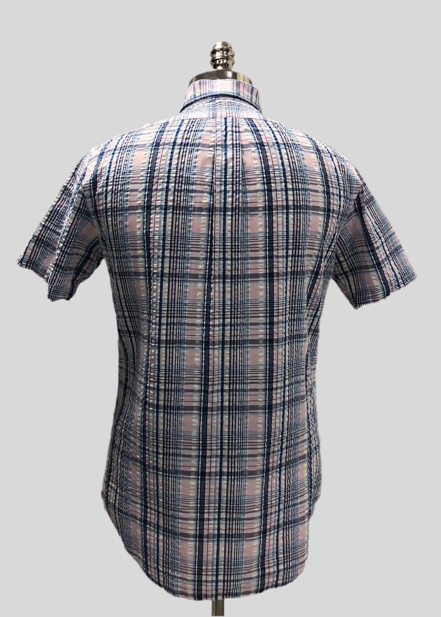 Camisa de botones Polo Ralph Lauren 🏇🏼 Seersucker de cuadros en rosado, azul y blanco Talla S Entalle Regular