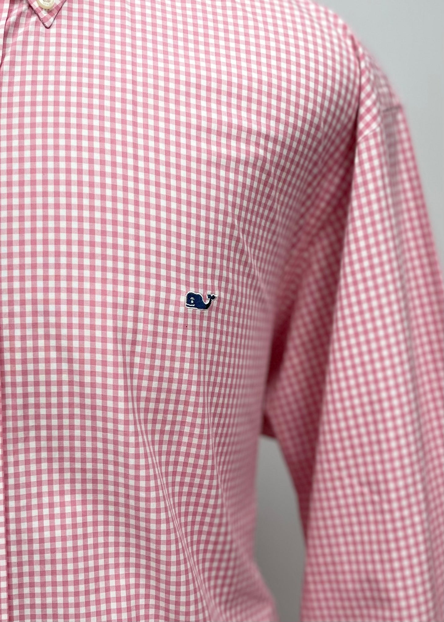 Camisa de cuadros Vineyard Vines 🐳 de cuadros gingham en color rosado y blanco Talla XXL Entalle Regular