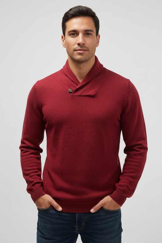 Sueter Jersey con botones Nautica ⚓️ color rojo oscuro con logoTalla S