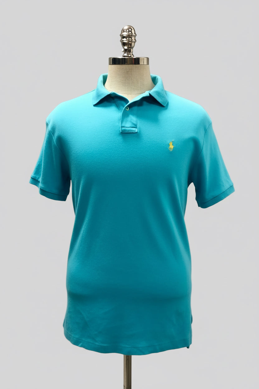 Camiseta Polo Ralph Lauren 🏇🏼 color turquesa Talla L Entalle Custom Fit