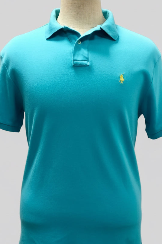 Camiseta Polo Ralph Lauren 🏇🏼 color turquesa Talla L Entalle Custom Fit