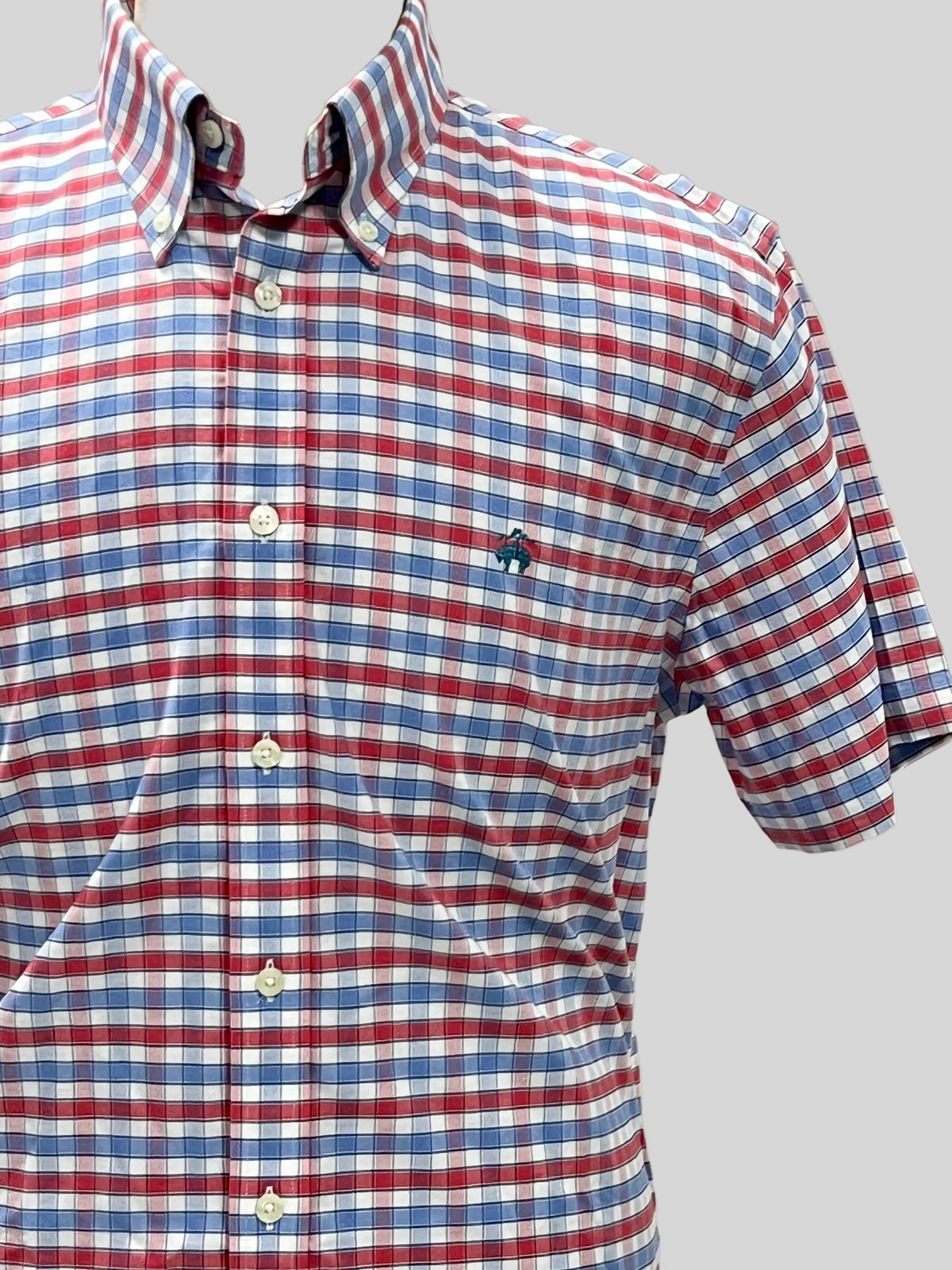 Camisa Brooks Brothers 🐑 color de cuadros en rojo, azul y blanco Talla L Entalle Regular