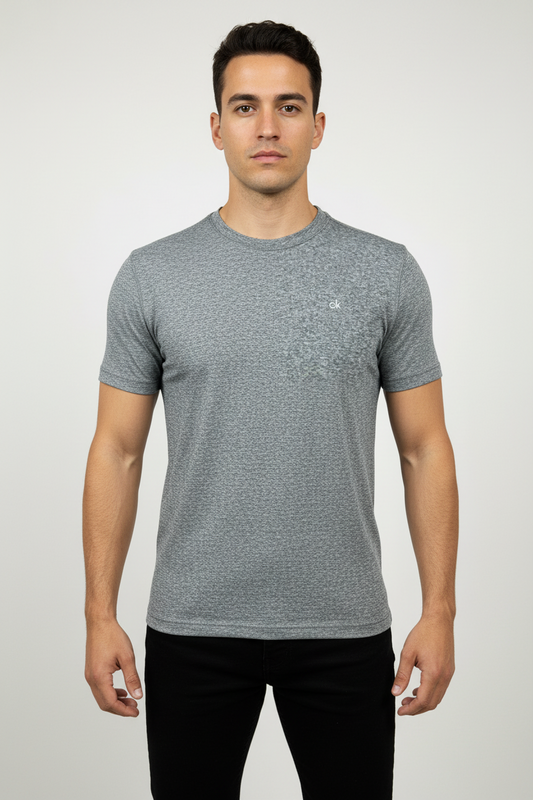 Camiseta de baño cuello Redondo Calvin Klein 🇺🇸 color gris manga corta Talla Medium Entalle Regular