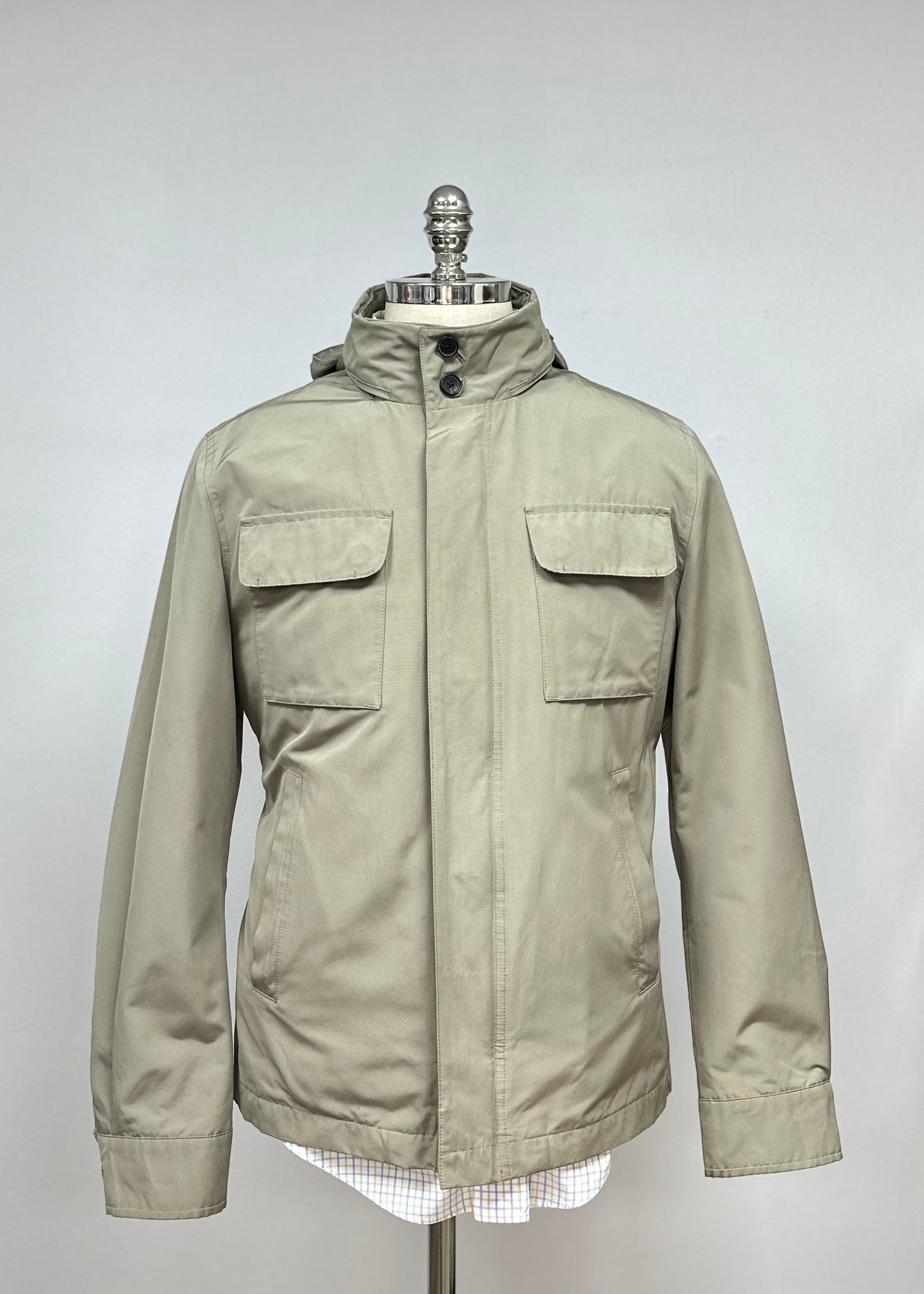 Chaqueta con capucha Brooks Brothers 🐑 color beige Talla Medium