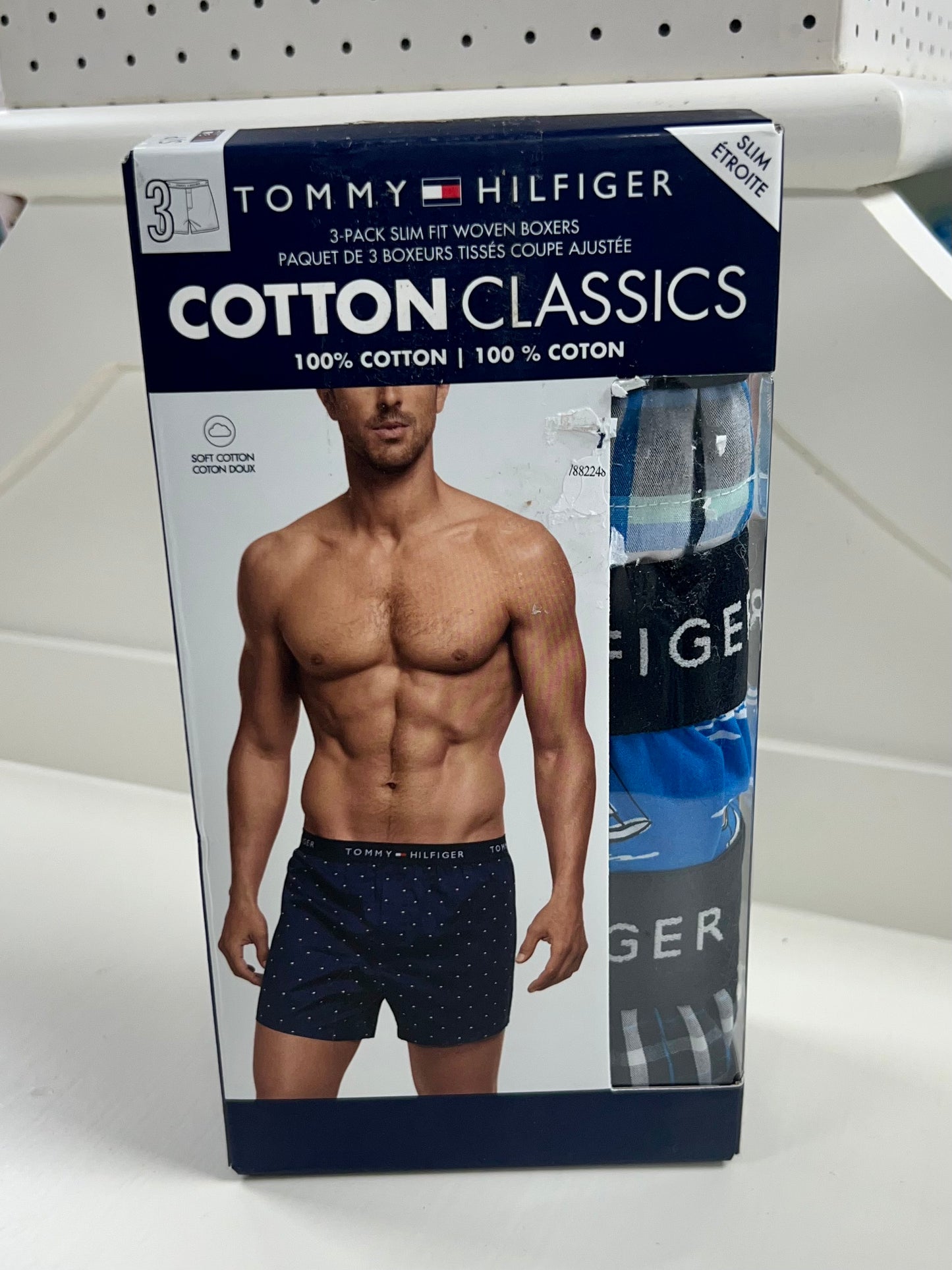 Paquete de 3 Boxer Briefs Tommy Hilfiger 🇺🇸 Clásicos de Tela algodón con patrón de cuadros Talla S