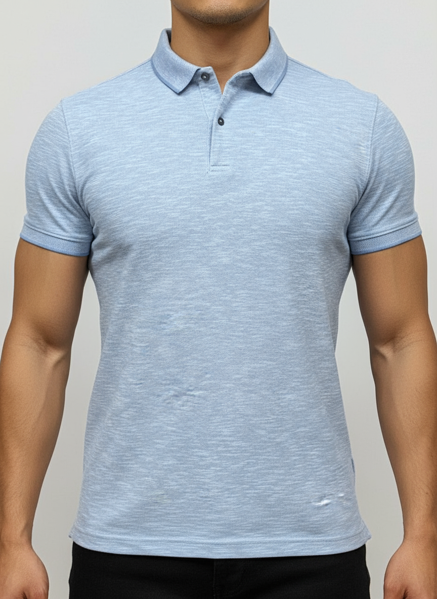 Camiseta Polo Massimo Dutti color celeste degradado Talla S Entalle Regular