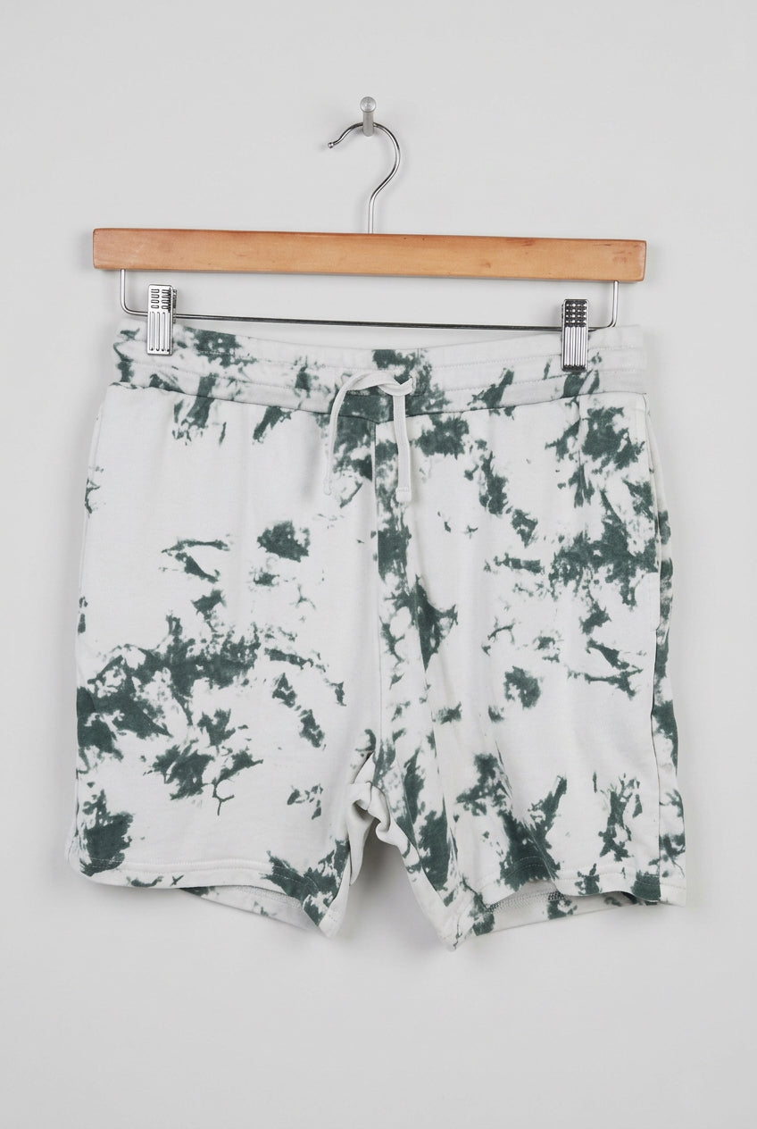 Short Lounge Gymshark 🏋🏼‍♂️ color blanco con tie-dye en gris Talla M (ver descripción)