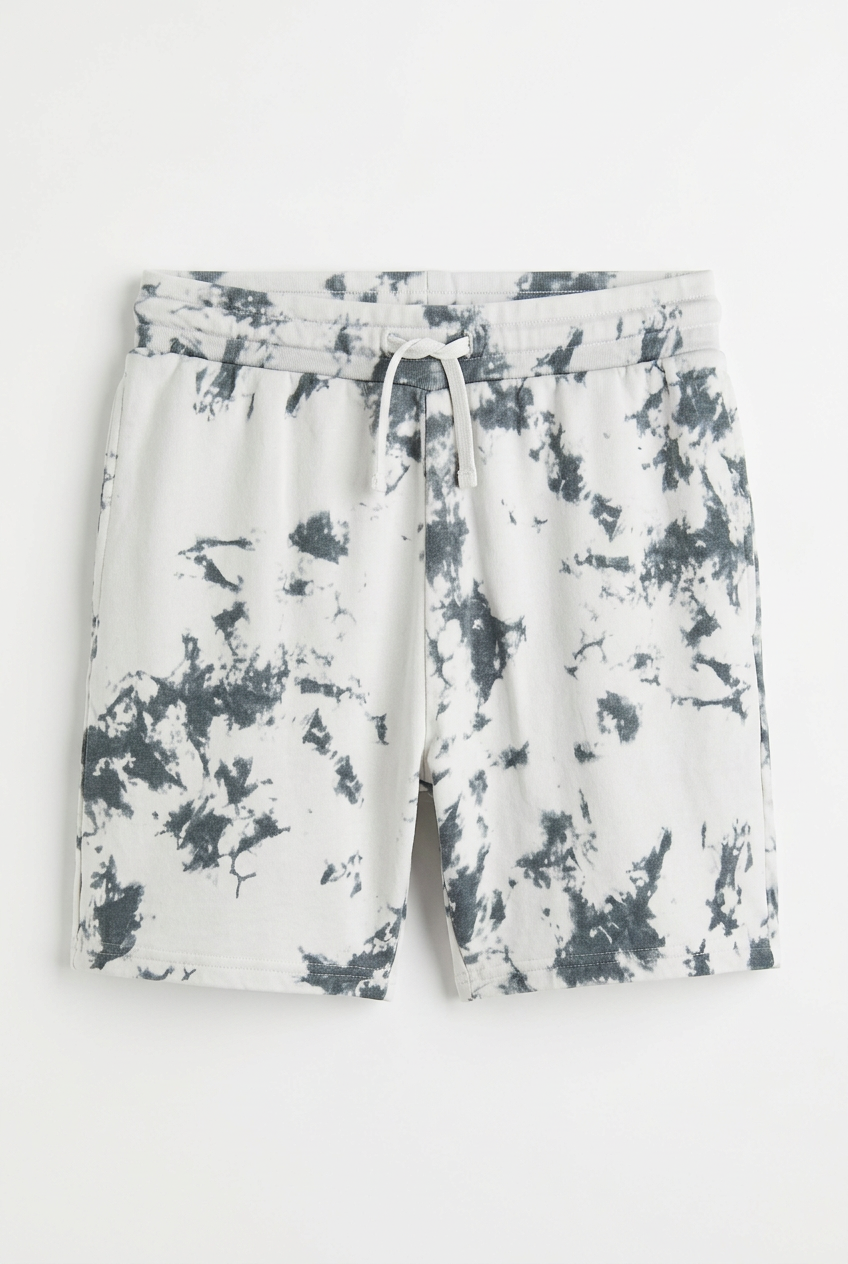 Short Lounge Gymshark 🏋🏼‍♂️ color blanco con tie-dye en gris Talla M (ver descripción)