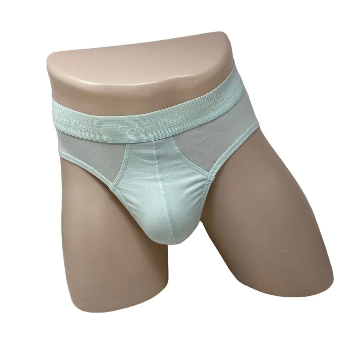 Paquete de 3 Calzoncillos a la cintura Calvin Klein - Tela algodón stretch en color beige, celeste y gris Talla XXL