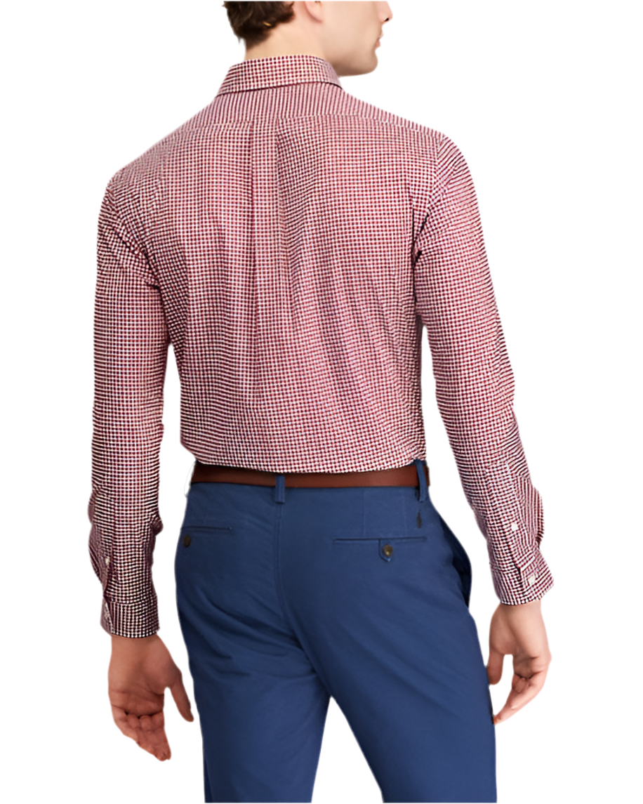Camisa Polo Ralph Lauren 🏇🏼 Oxford con patron de cuadros gingham rojo y blanco Talla M Entalle Slim Fit