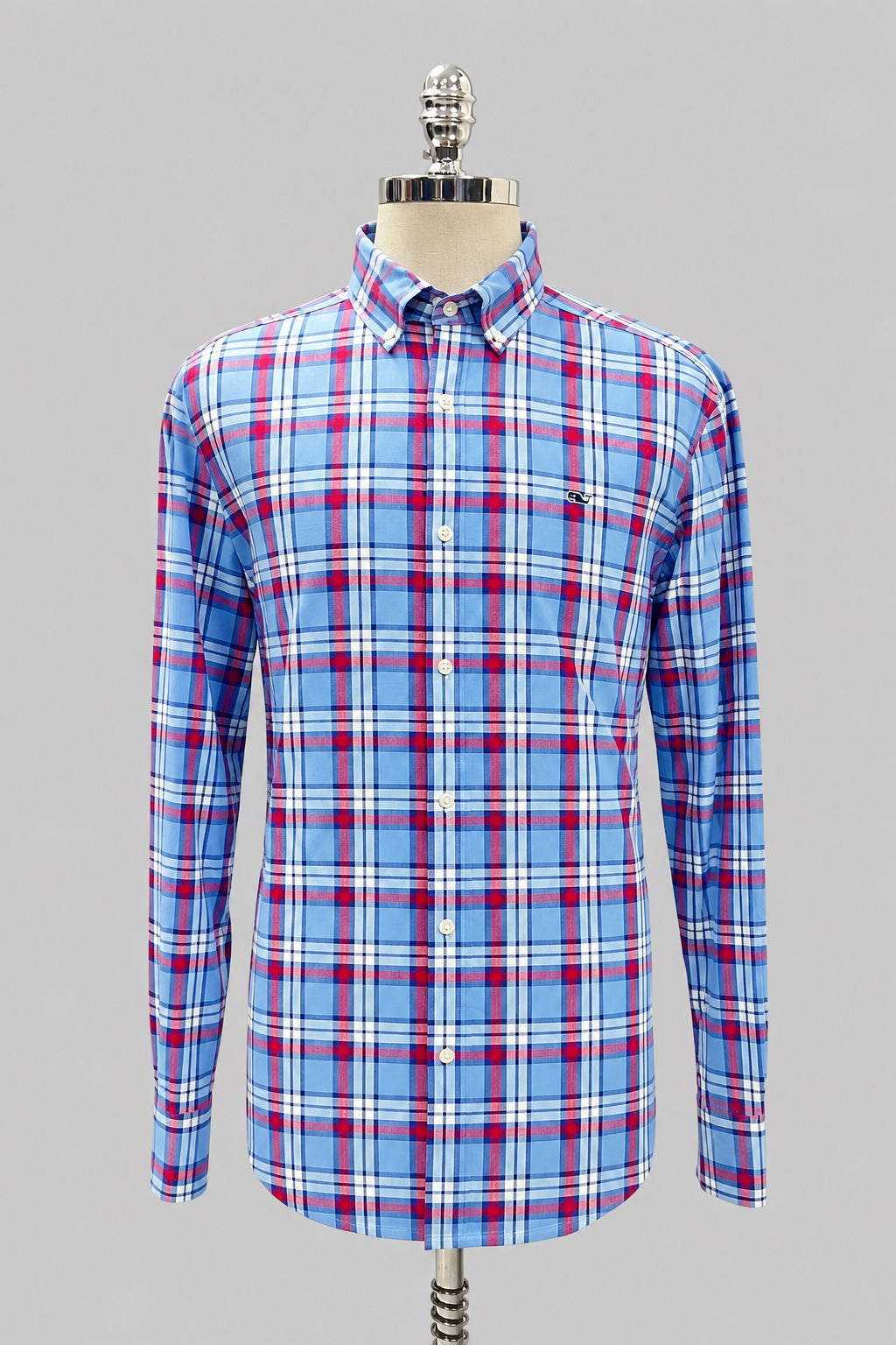 Camisa Vineyard Vines 🐳 de cuadros tartán en rojo, azul y blanco Talla L Entalle Regular