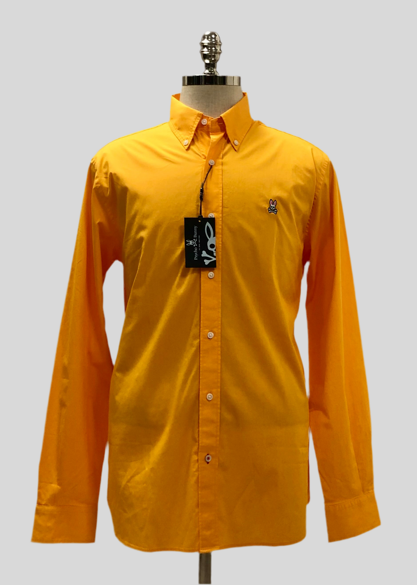 Camisa de botones Psycho Bunny 🐰  Color naranja intenso con logo tradicional Talla L Entalle Regular