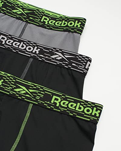 Combo de 3 Boxers Briefs Reebok Tela Performance en color negro y gris Largo Regular Talla L