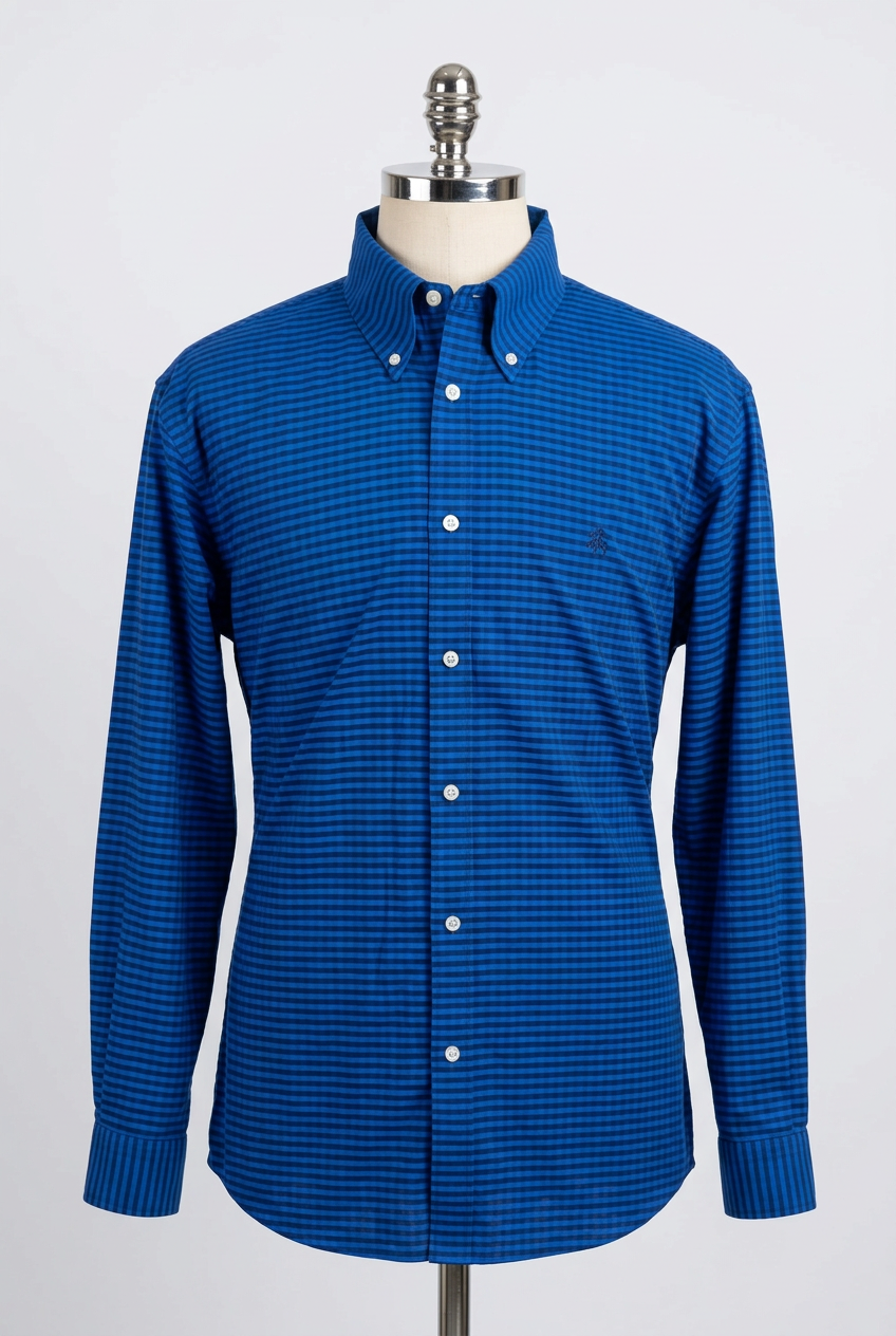 Camisa de botones Brooks Brothers 🐑 de cuadros gingham en azul y negro Talla XXL Entalle Regular