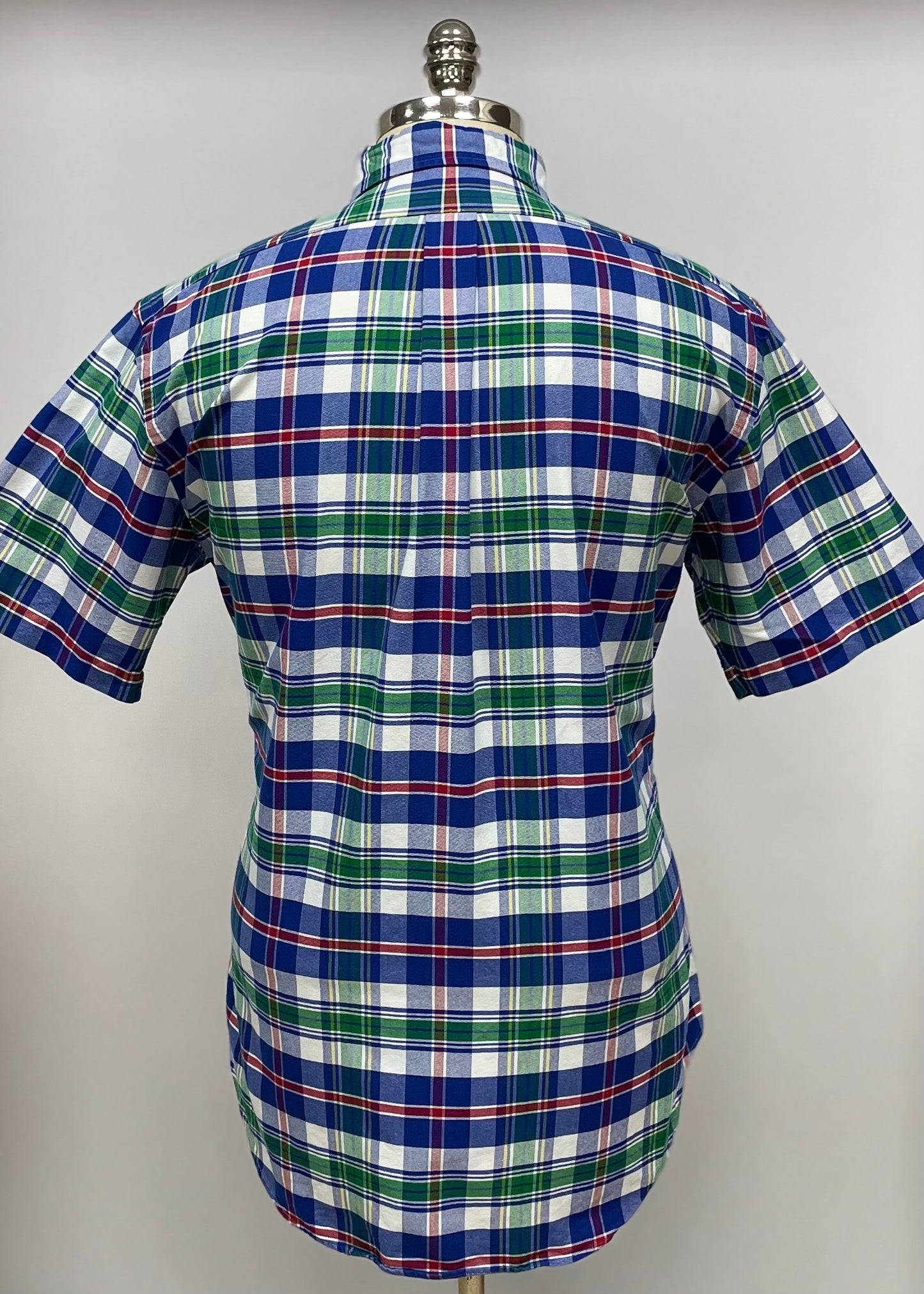 Camisa Polo Ralph Lauren 🏇🏼 Oxford con patron de cuadros en color azul, rojo, verde y blanco Talla M Entalle Clásico