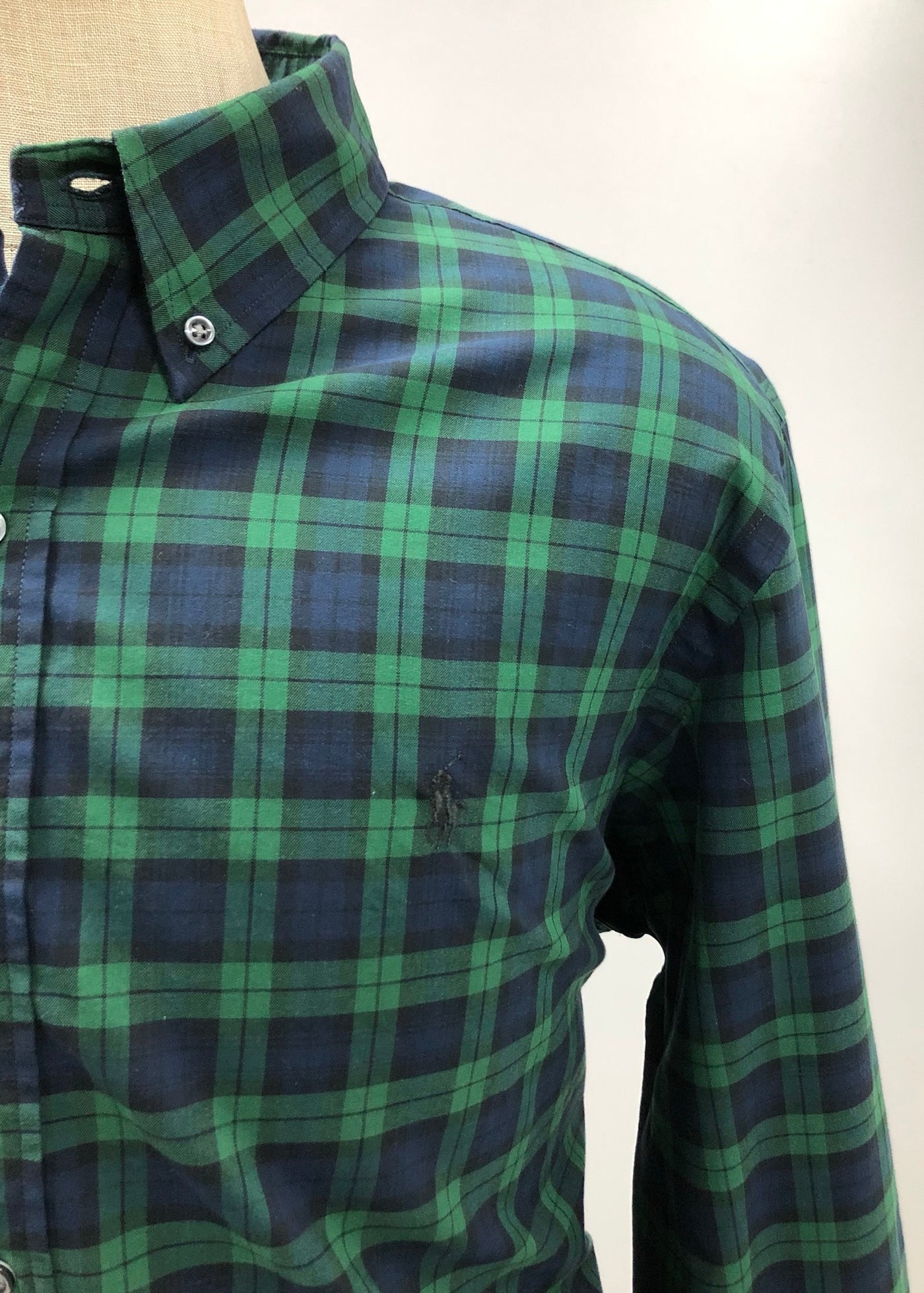 Camisa Polo Ralph Lauren 🏇🏼 de cuadros verde oscuro y azul navy Talla XL Entalle Clásico