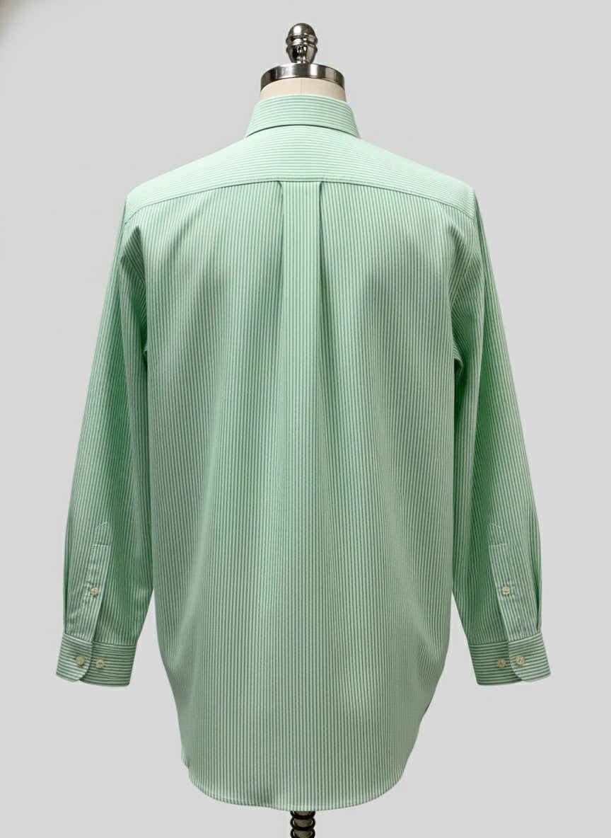 Camisa de botones Polo Ralph Lauren 🏇🏼 Oxford de rayas en verde menta y blanco Talla L Entalle Clásico