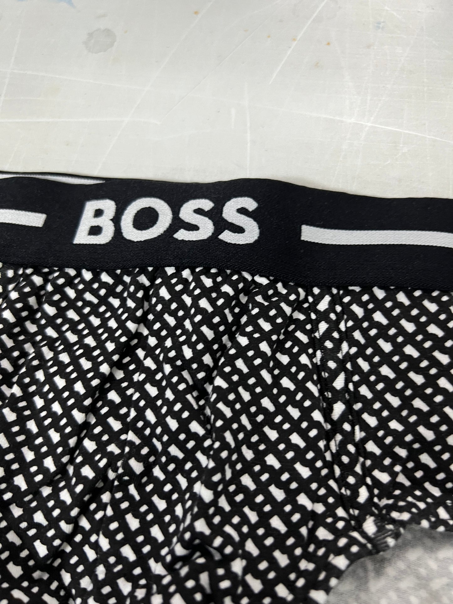 Calzoncillo a la cintura Hugo Boss - Tela algodón stretch con diseño de logo en color negro y blanco Talla XL