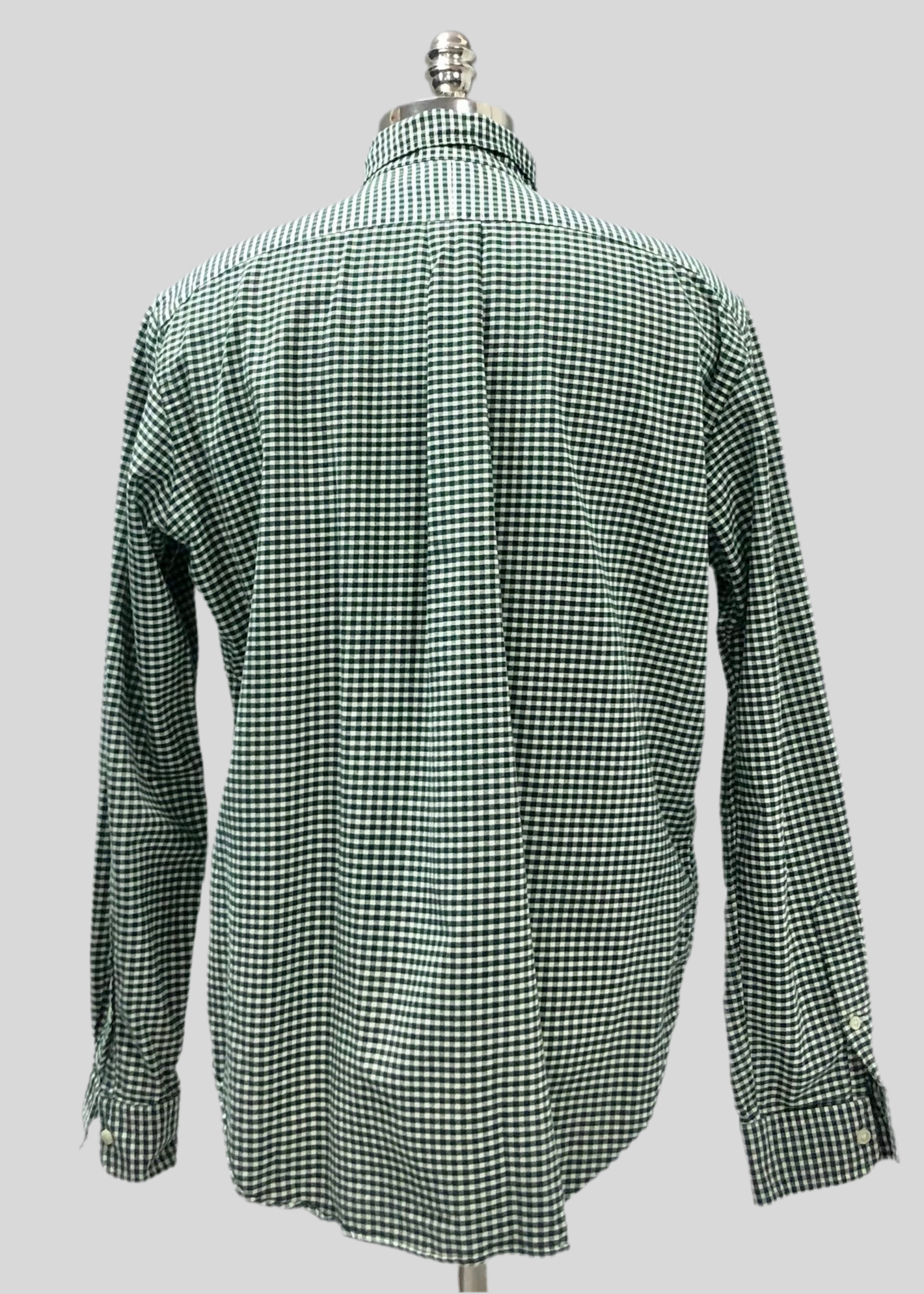 Camisa de botones Polo Ralph Lauren 🏇🏼 con patrón de cuadros gingham verde oscuro y blanco Talla L Entalle Clásico
