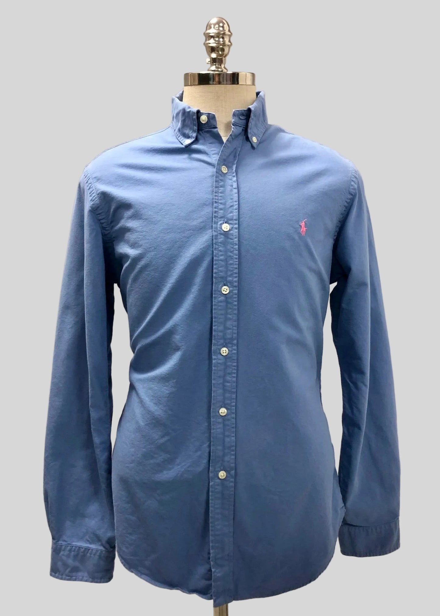 Camisa de botones Polo Ralph Lauren 🏇🏼 Oxford en color azul grisáceo Talla L Entalle Slim Fit (ver descripción)
