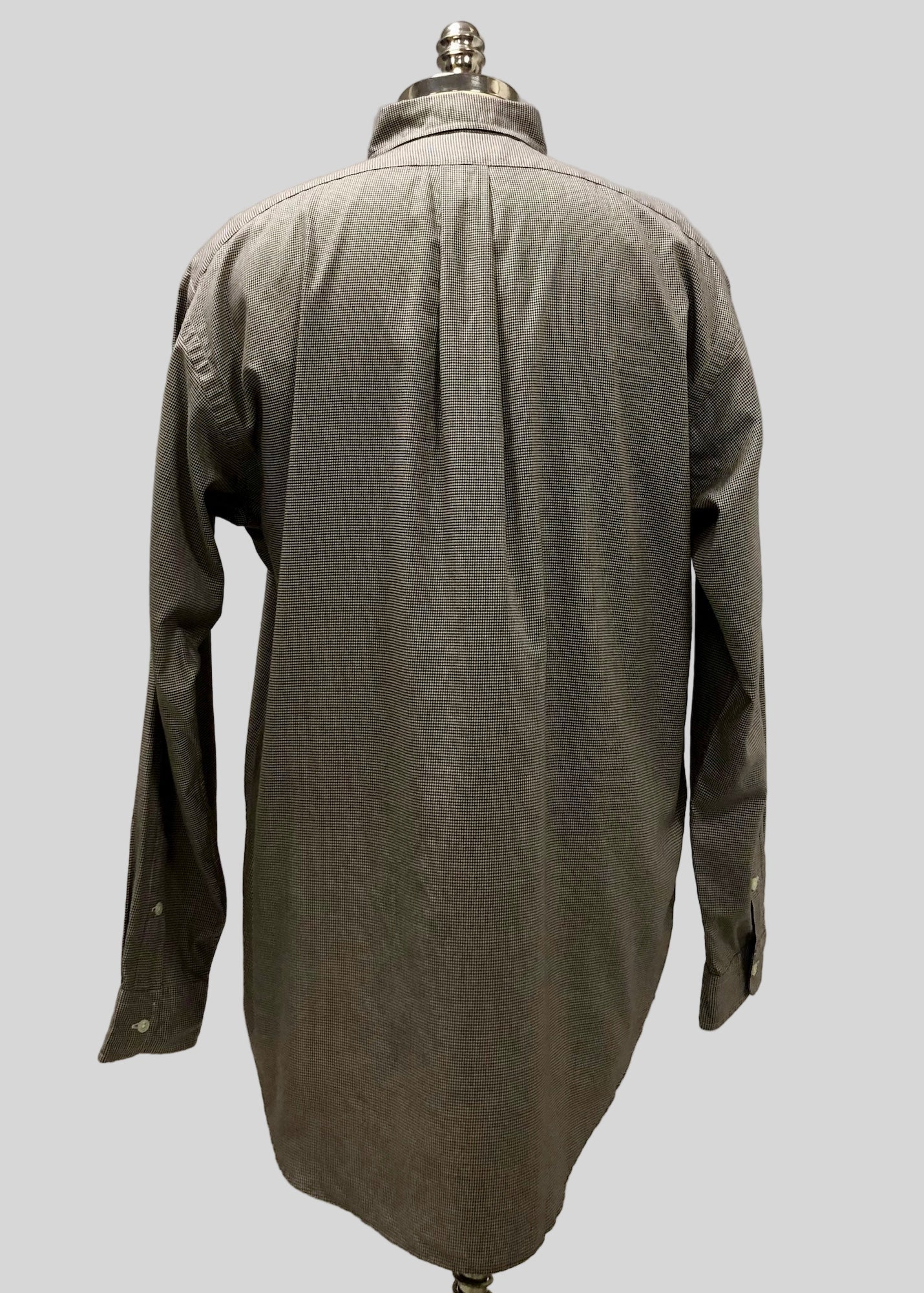 Camisa de botones Polo Ralph Lauren 🏇🏼 con patron de cuadros finos marrón y blanco Talla L Entalle Regular