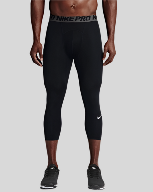 Mallas de entrenamiento Nike ✔️ Pro Dri-FIT 3/4 para hombre en Color Negro y cintura gris Talla L