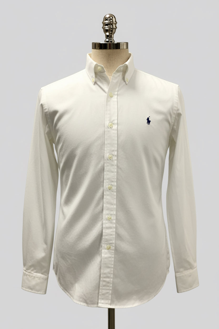 Camisa de botones Polo Ralph Lauren 🏇🏼  en color blanco Talla M Entalle Regular (ver descripción)