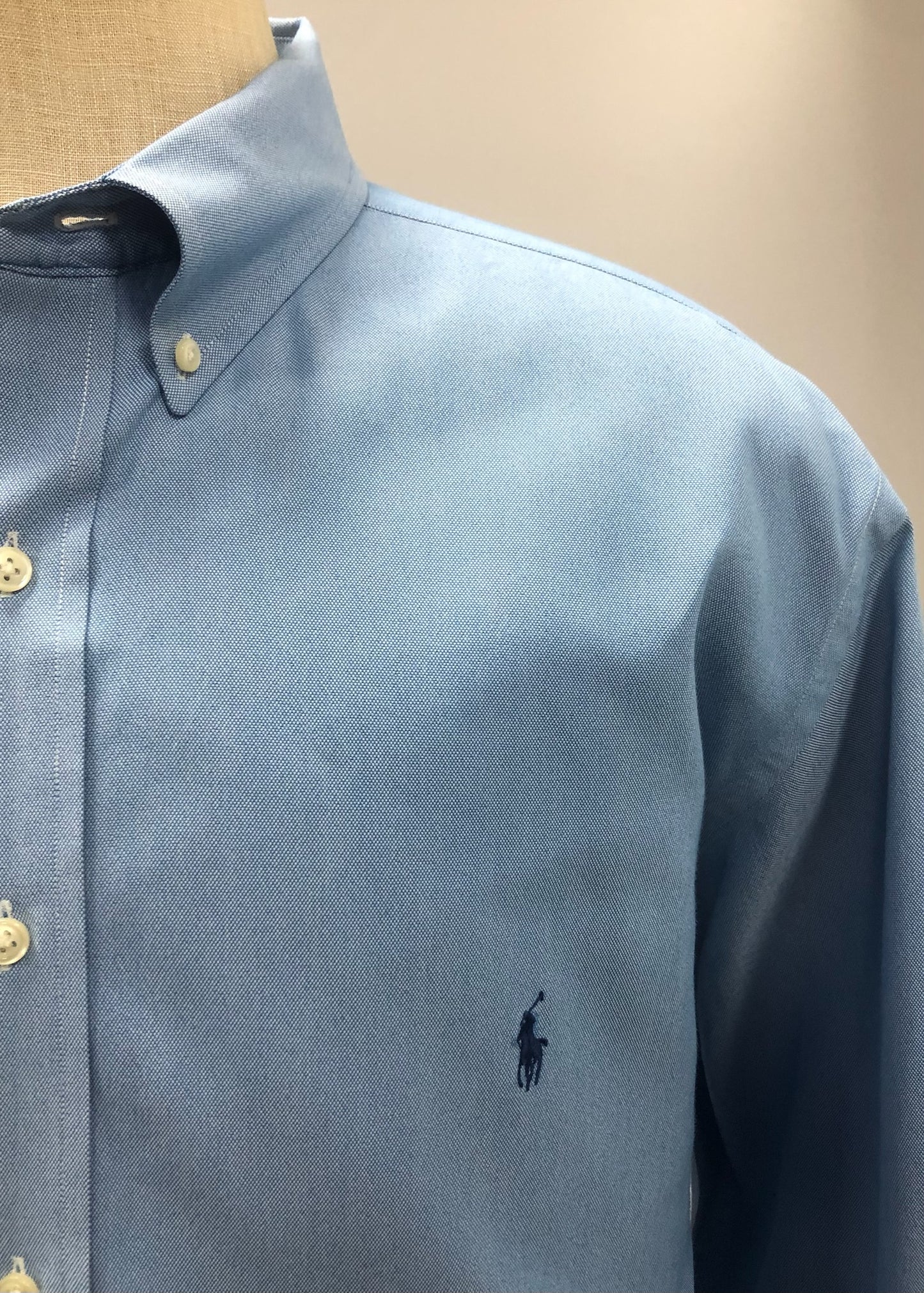 Camisa de botones Polo Ralph Lauren 🏇🏼 Oxford en color Celeste Talla XXL Entalle Regular (ver descripción)