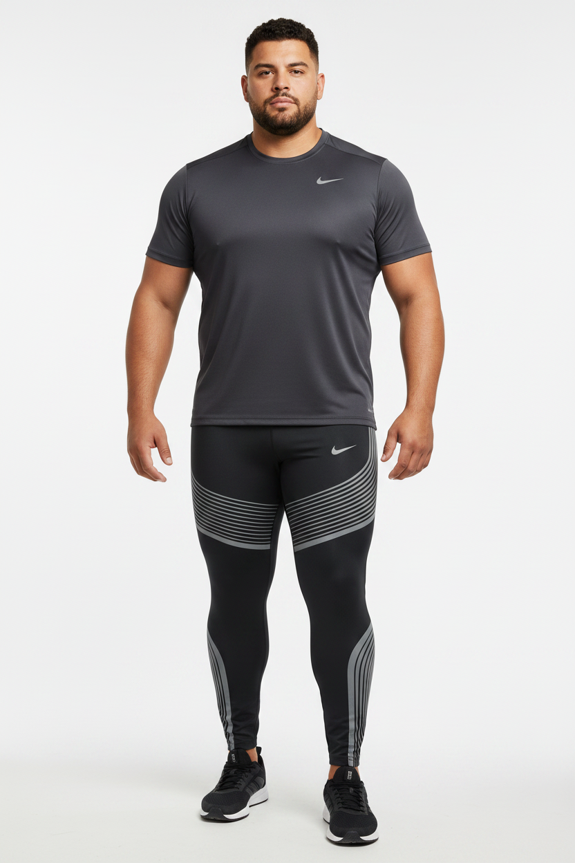 Mallas de entrenamiento licra Nike ✔️ Pro Dri-FIT de hombre color negro con diseño lineal en gris Talla XL