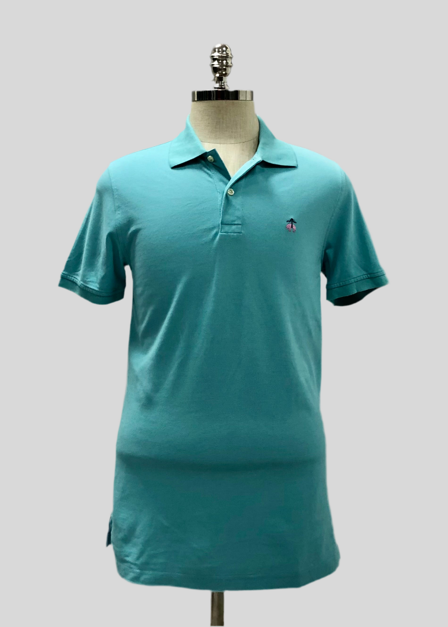 Camiseta Polo Brooks Brothers 🐑 color turquesa claro Talla M Entalle Slim Fit